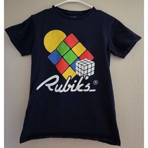 MINT! Rubik's Cube Adult SMALL Short Sleeve Navy Graphic T-Shirt